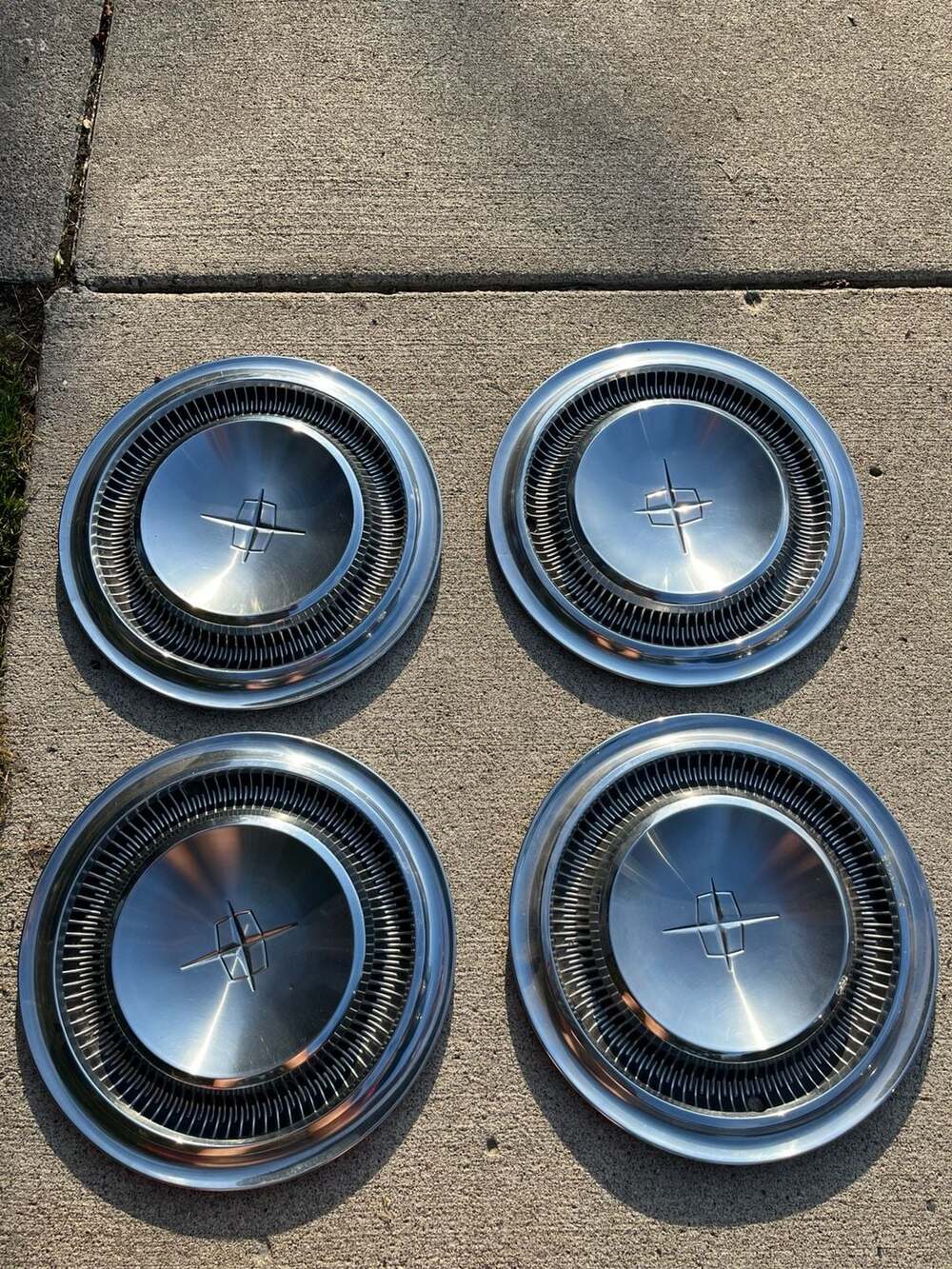 Vintage 1964 - 1969 Lincoln Continental 15" OEM Wheel Cover Hubcaps (Set of 4)